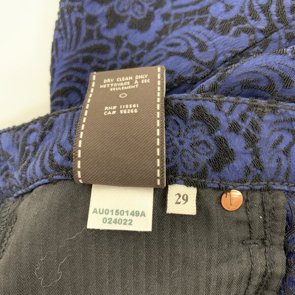 7 For All Mankind Jeans 29 Blue Black Stretch Skinny Designer Denim Y2K Vintage - Picture 8 of 8